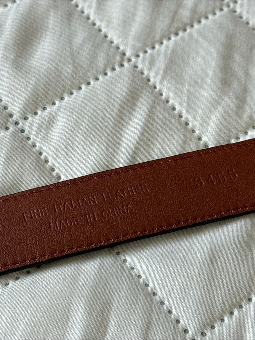 Jos. A. Bank Italian Croc Embossed Leather Belt Solid Brass Buckle